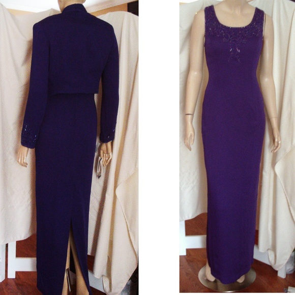 Elegant Purple Women's Dress - Picture 3 of 5